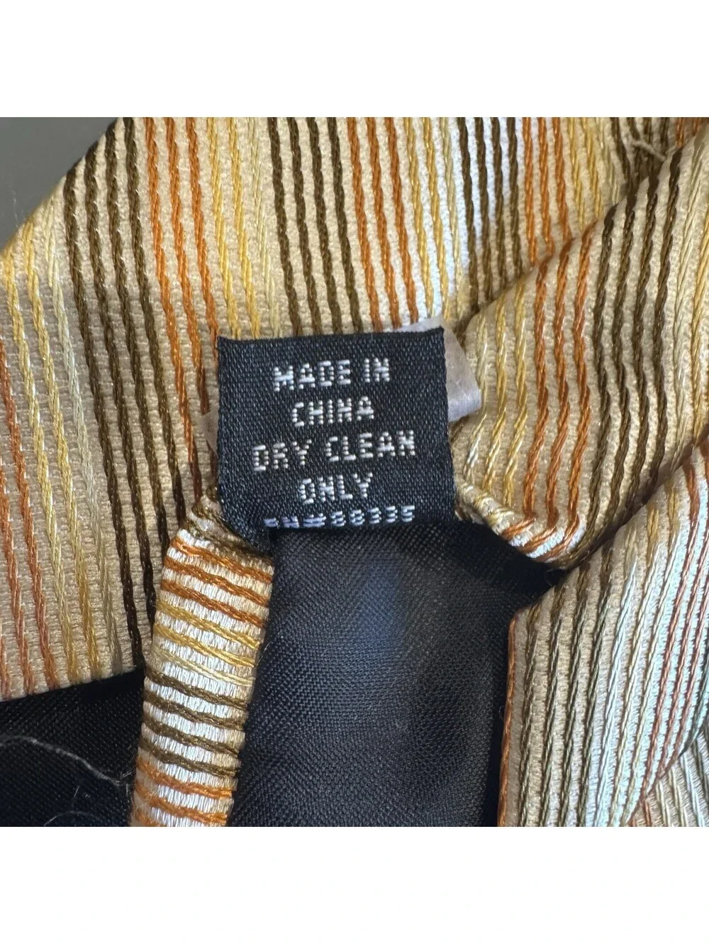 Axcess Mens Vintage Necktie 100% Silk Handmade Stripes Tan Brown Yellow Orange